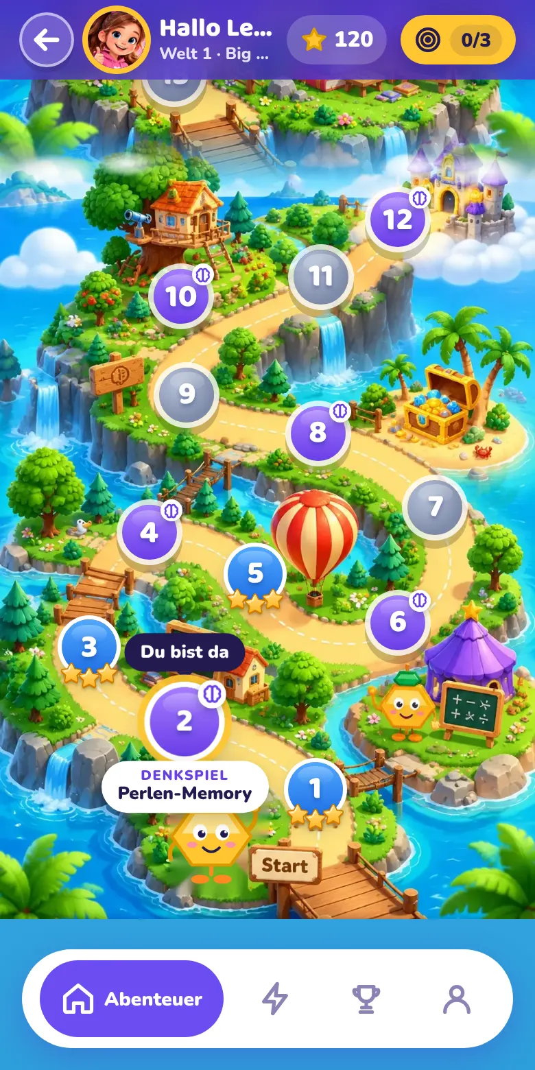 Abenteuerkarte der App
