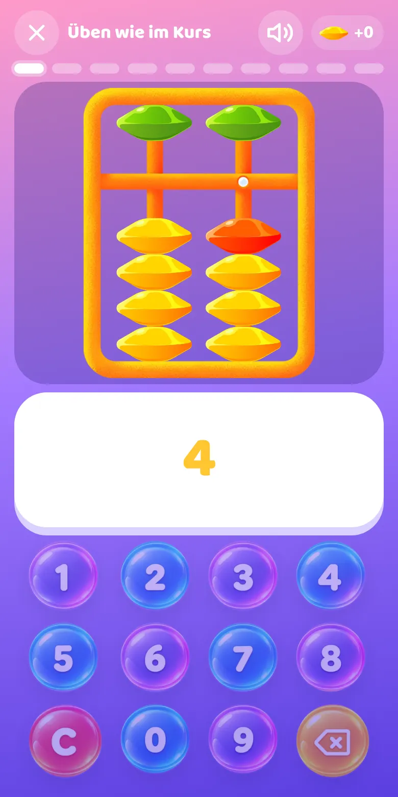 Übung in der App
